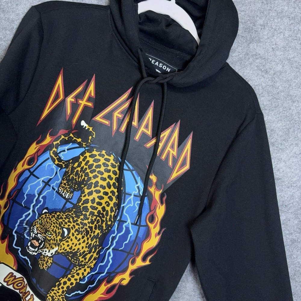 Def Leppard Reason Limited Edition Hoodie Mens Sz S Black World Tour